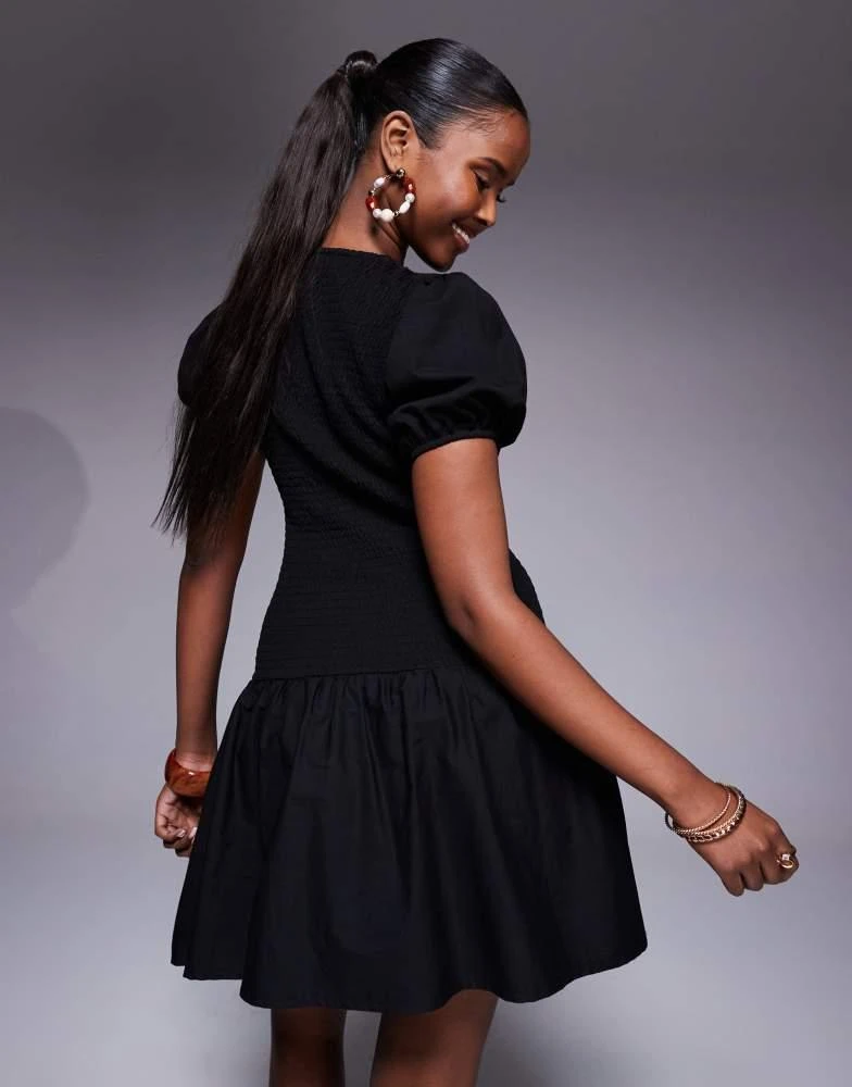 ASOS DESIGN shirred drop waist mini dress in black  On Sale Now with Up to  56% Off | Discover Exclusive Deals & Savings at BeyondStyle  Authentic  ASOS Home|women with Limited-Time