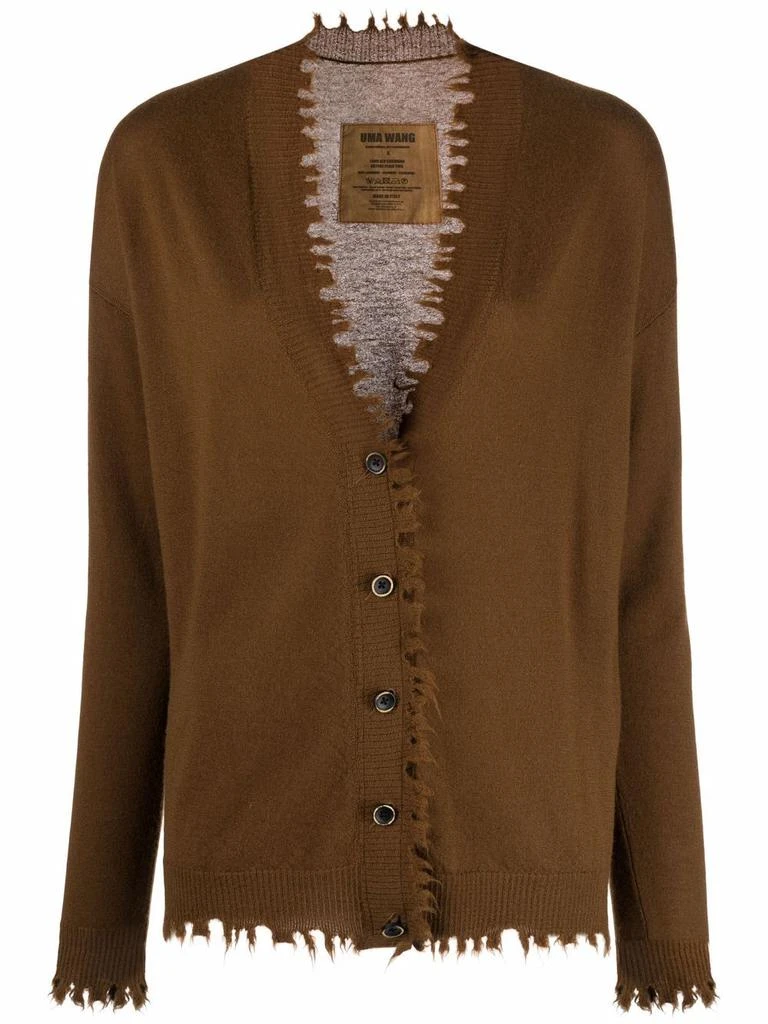 Uma Wang distressed cashmere cardigan - women 1