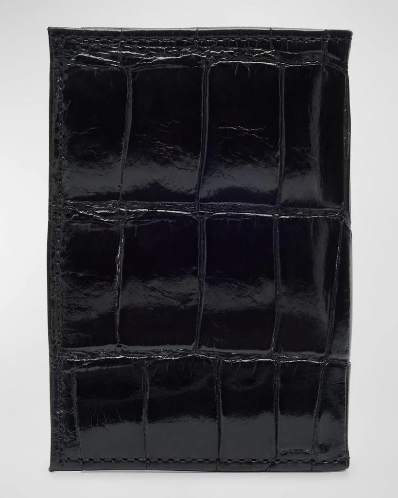 Abas Men
s Glazed Alligator Leather Bifold Card Case 3