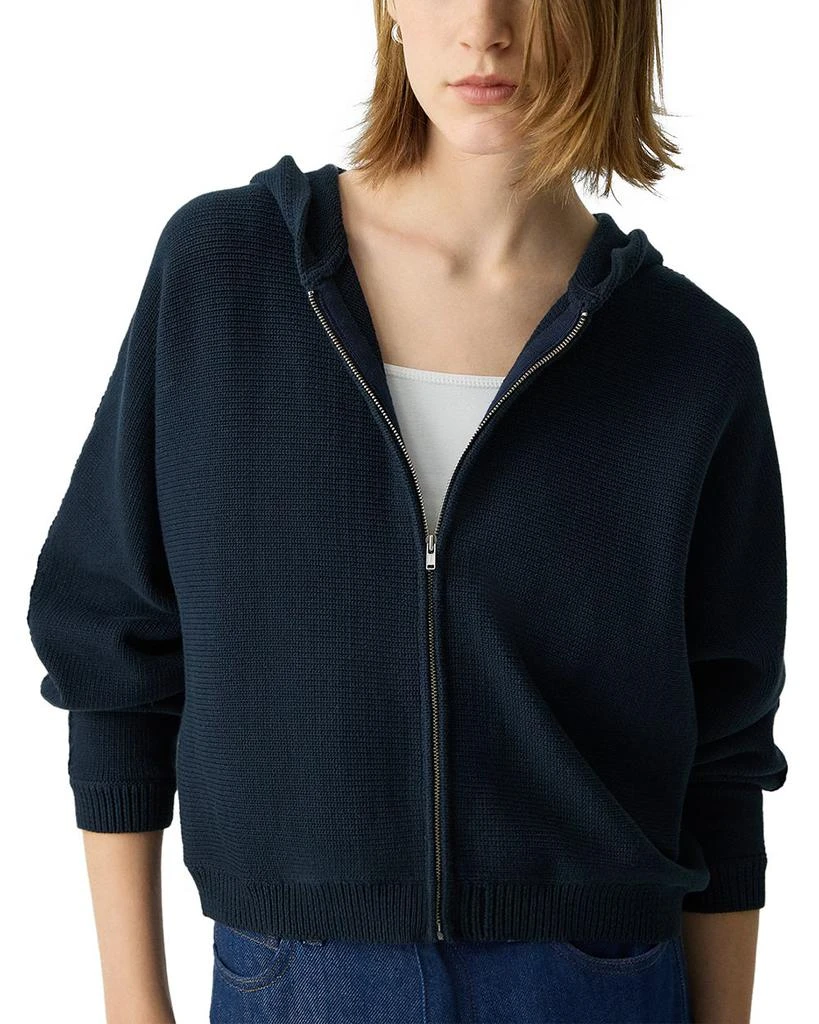 Theory Zip-Up Hoodie in Rounded Cotton Blend 1