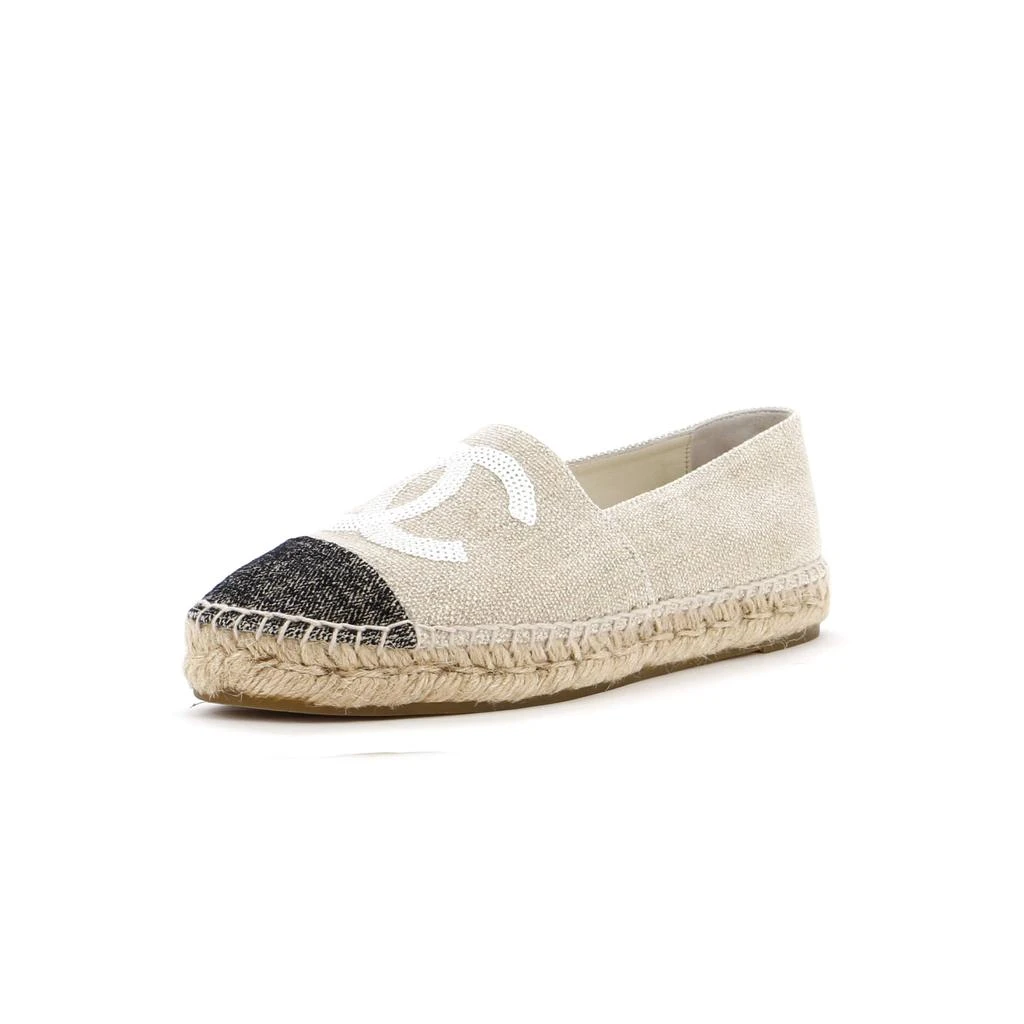 Chanel Women's CC Cap Toe Espadrilles Canvas with Sequins 1