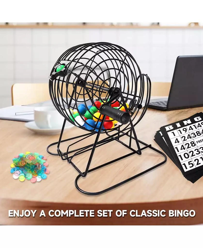 GSE Games 
Sports Expert Deluxe Bingo Game Set with Bingo Cage and Master Board, 75 Bingo Balls, 150 Chips, 18 Bingo Cards 4