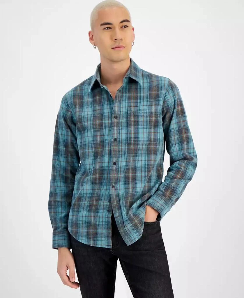 Sun + Stone Men's Leif Plaid Corduroy Shirt, Created for Macy's 1