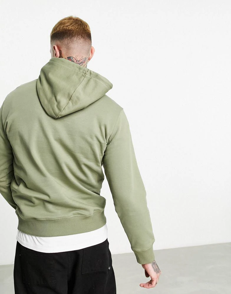 Timberland Timberland linear logo hoodie in khaki 3