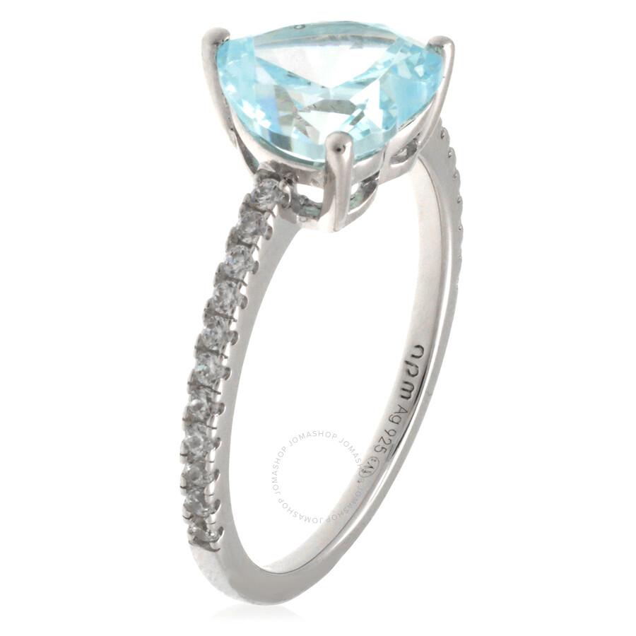 apm Monaco Sterling Silver Blue Heart Ring
