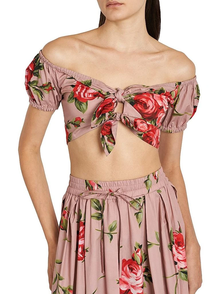 Dolce 
Gabbana Floral Off-The-Shoulder Cotton Crop Top 6