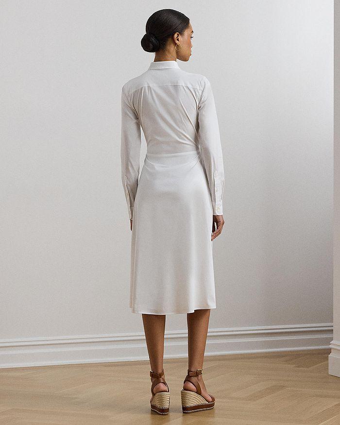 Ralph Lauren Tie Front Cotton Blend Shirt Dress