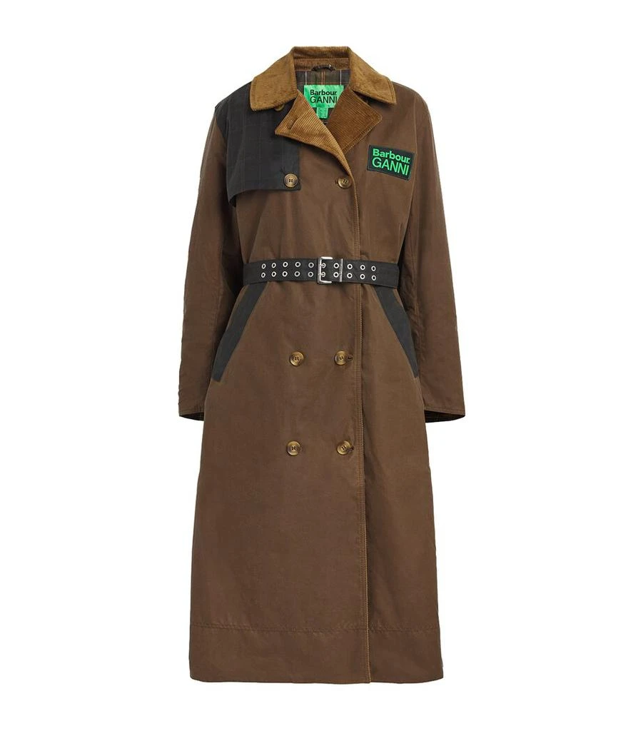 Barbour x GANNI Waxed Trench Coat 1