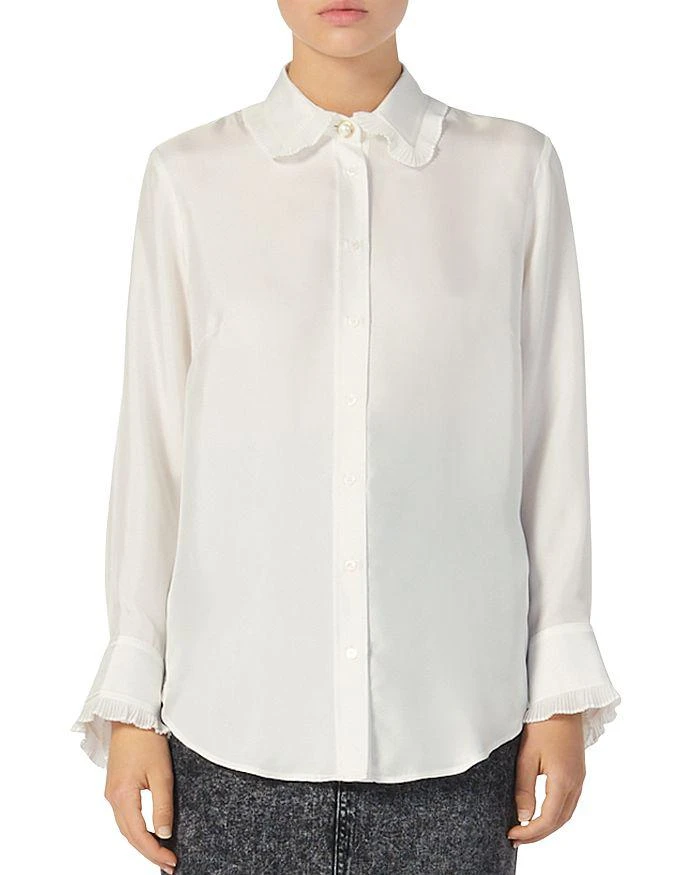 Sandro Taina Ruffled Silk Blouse 1