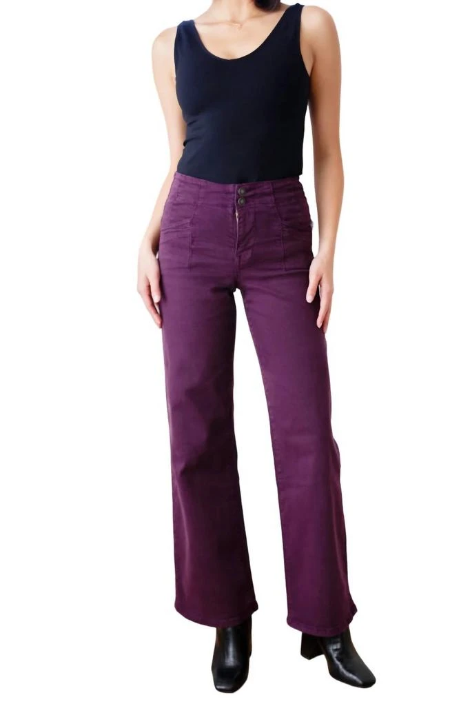 mica denim Petunia High Rise Wide Leg Jeans In Plum 1