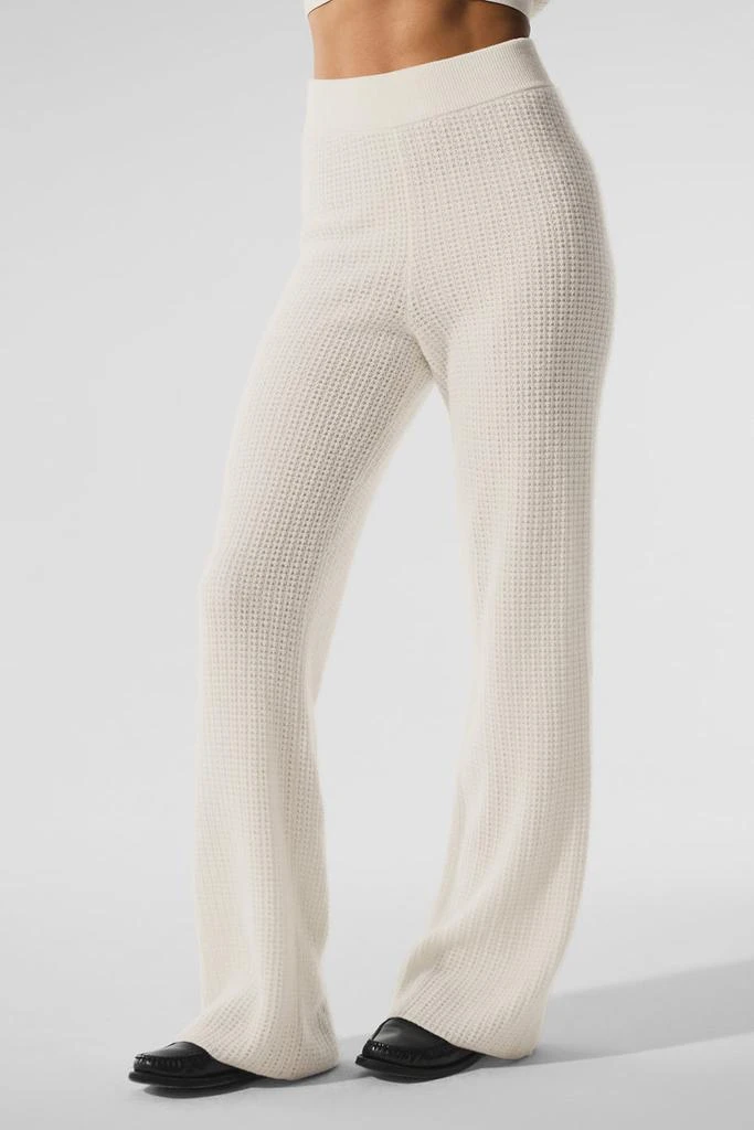 Alo Yoga Cashmere High-Waist Plush Waffle Pant - Ivory 1