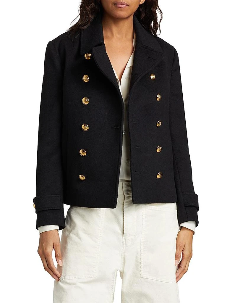 Nili Lotan Ornella Wool Cropped Peacoat 3
