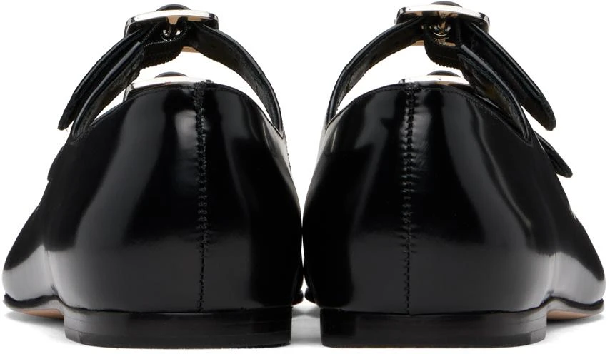 Sandy Liang SSENSE Exclusive Black MJ Double Strap Ballerina Flats 2