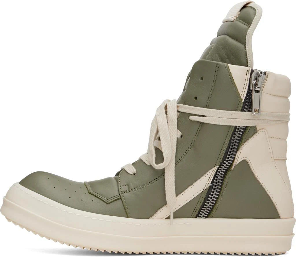 Rick Owens Green & Off-White Hollywood Geobasket Sneakers 3