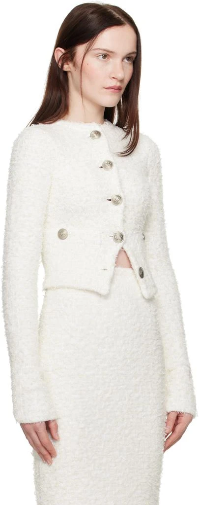 Balenciaga Off-White Cropped Cardigan 2