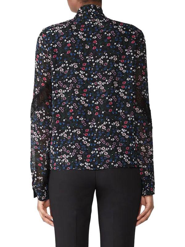 Fame and Partners Carrera Floral Tie Neck Top