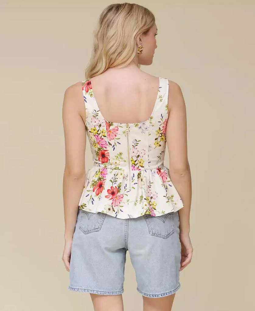 Avec Les Filles Women's Peplum-Hem Corset Square-Neck Top 2