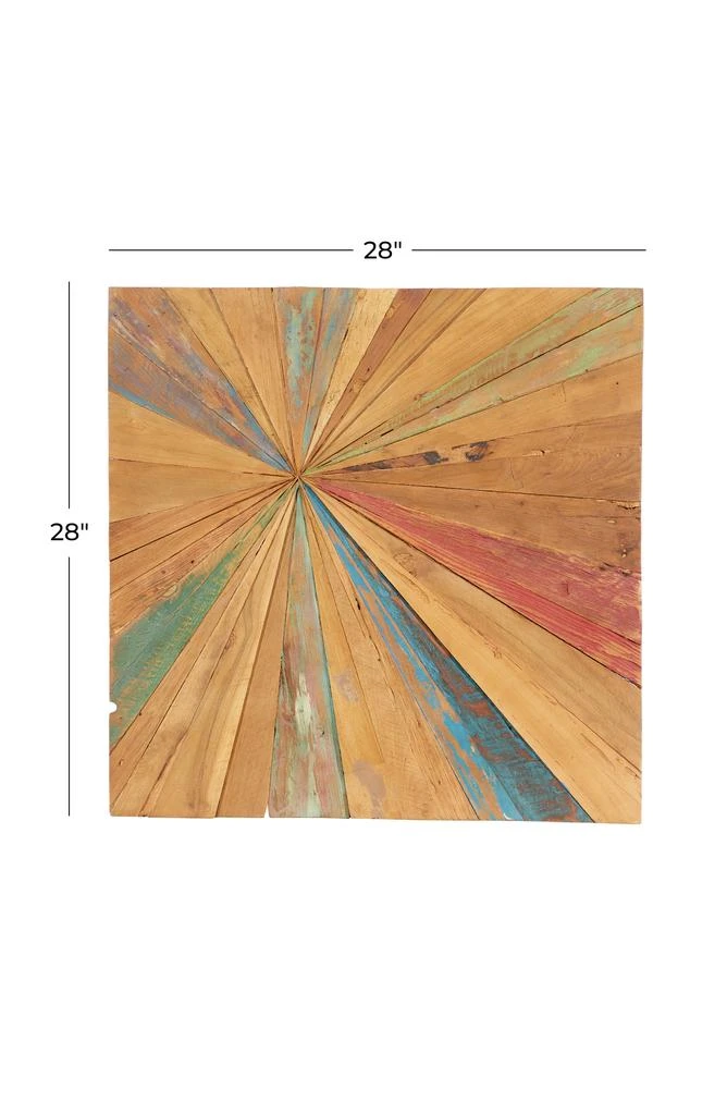 GINGER BIRCH STUDIO Brown Teakwood Handmade Radial Starburst Wall Decor 5