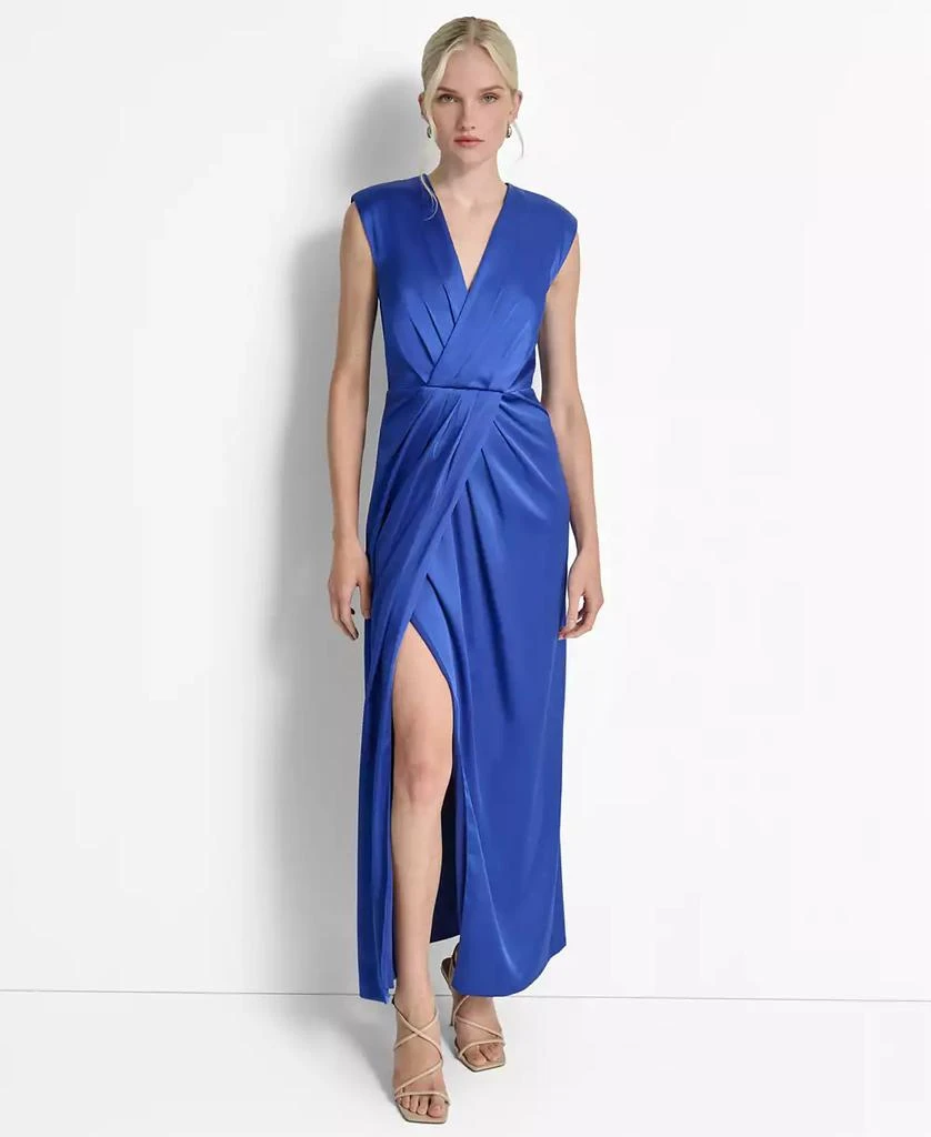 slim fit dress slacks Donna Karan Women's Sleeveless Gown - Black