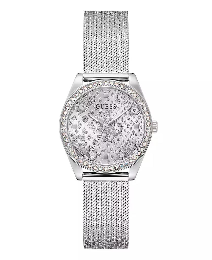 GUESS Women's Analog Silver Mesh Watch 32mm