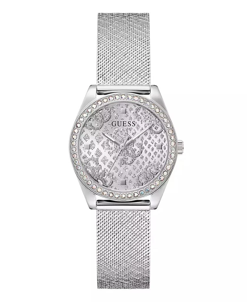 GUESS Women's Analog Silver Mesh Watch 32mm 1