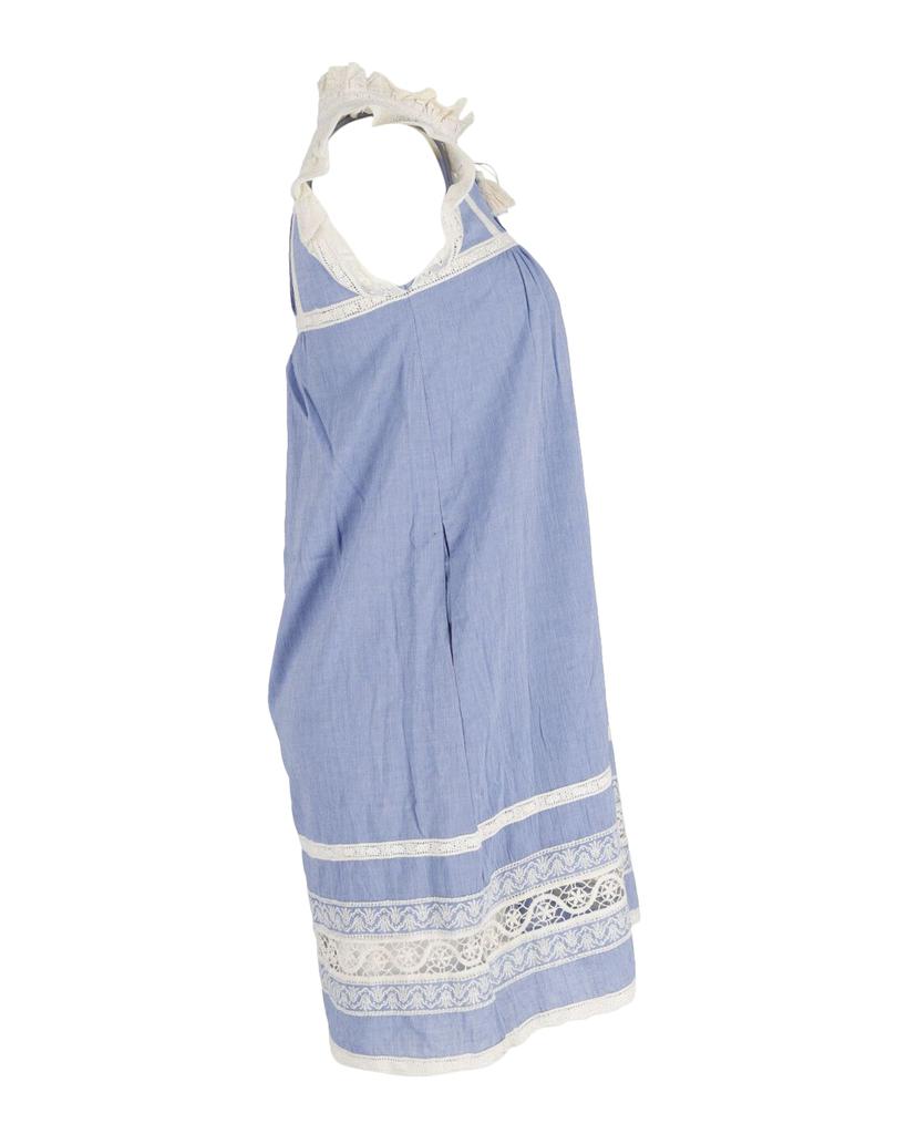 Sea Sea New York Chambray Lace Dress in Blue Cotton