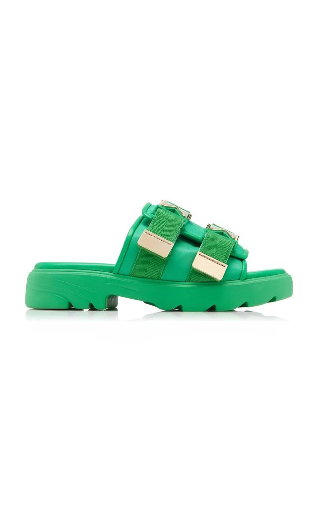 Bottega Veneta Bottega Veneta - Flash Buckled Leather and Rubber Sandals - Green - IT 41 - Moda Operandi 1