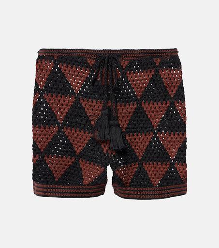 ANNA KOSTUROVA Malia crochet high-rise cotton shorts
