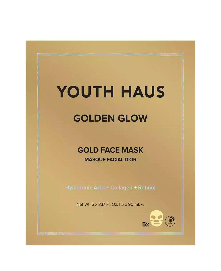 Skin Gym Youth Haus Golden Glow Gold Face Mask, 5-Pk. 1