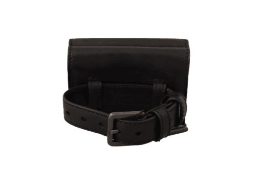 Dolce & Gabbana Dolce & Gabbana Black Leather Trifold Purse Belt Strap Multi Kit Wallet