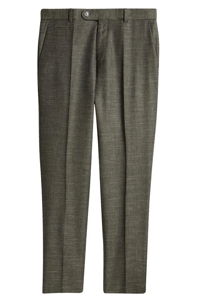 Hugo Boss Genius Flat Front Slub Wool Blend Dress Pants 1
