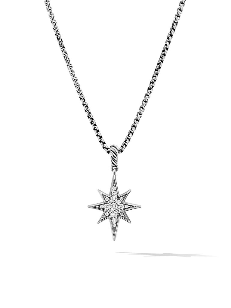 David Yurman Cable Collectibles North Star Necklace With Pavé Diamonds