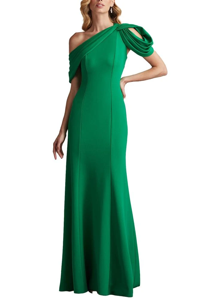 Tadashi Shoji Copley Shoulder Drape Gown 1