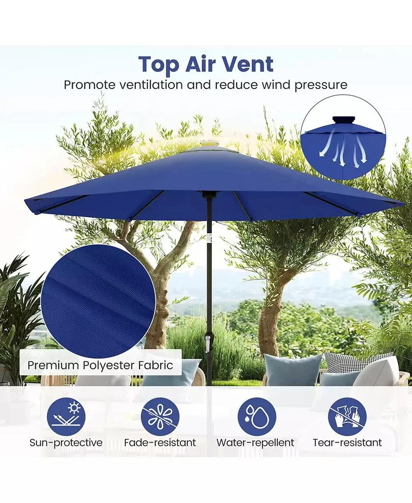 11 ft rectangular patio umbrella green Yaheetech 11FT Patio Umbrella Dark Green
