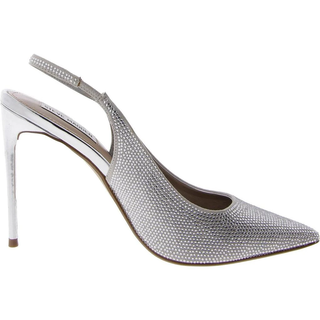 Steve Madden Mariah Womens Rhinestone Pointed Toe Slingback Heels 2