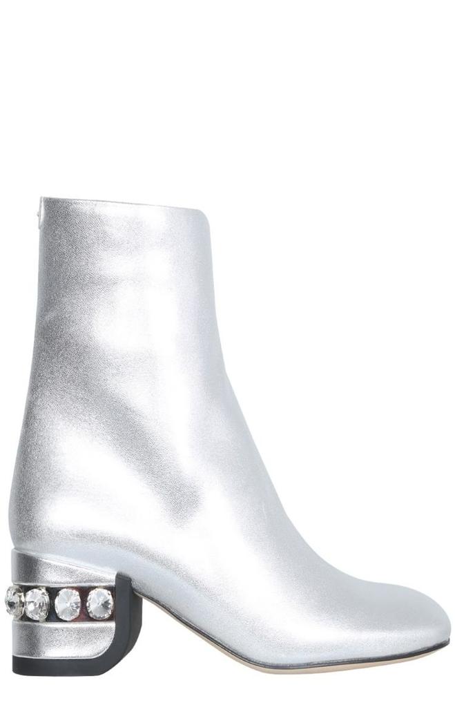 Nicholas Kirkwood Nicholas Kirkwood Round Toe Crystal-Embellished Ankle Boots