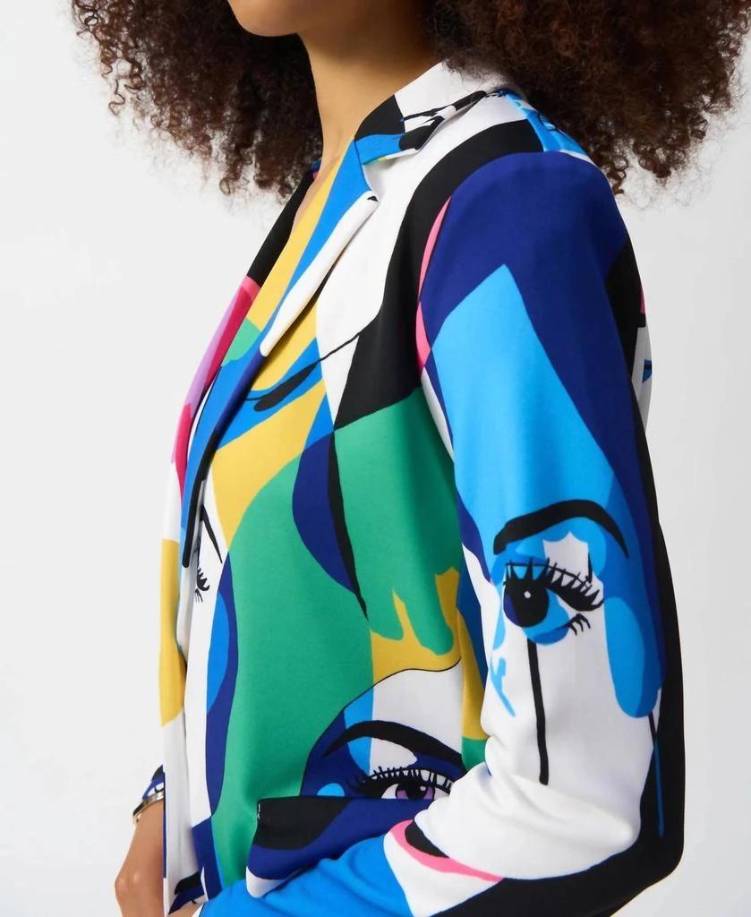 JOSEPH RIBKOFF Joseph Ribkoff - Face Print Color Block Blazer Jacket 3