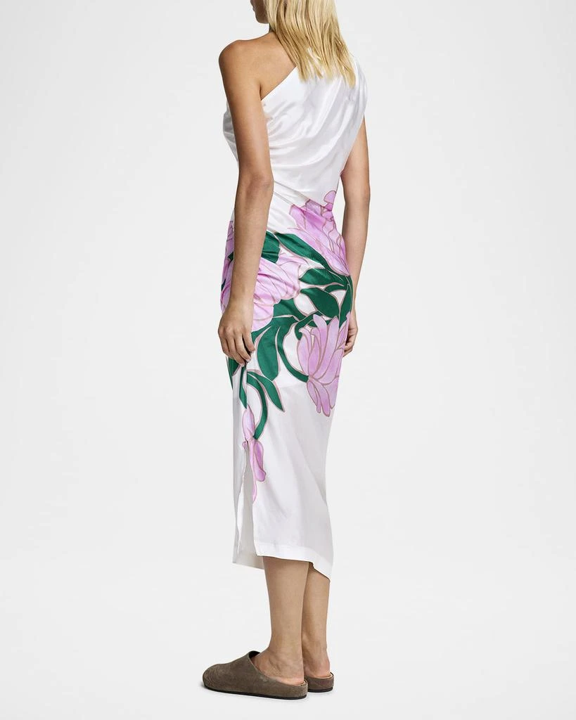 Smythe Magnolia Ruched Asymmetric Midi Dress 2
