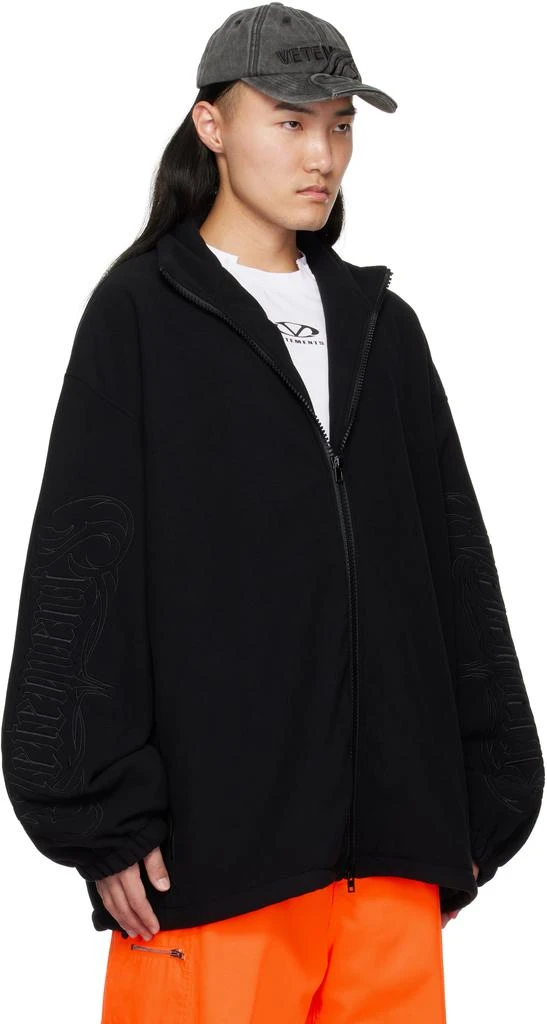 Vetements Black Metal Sleeves Fleece Jacket 2