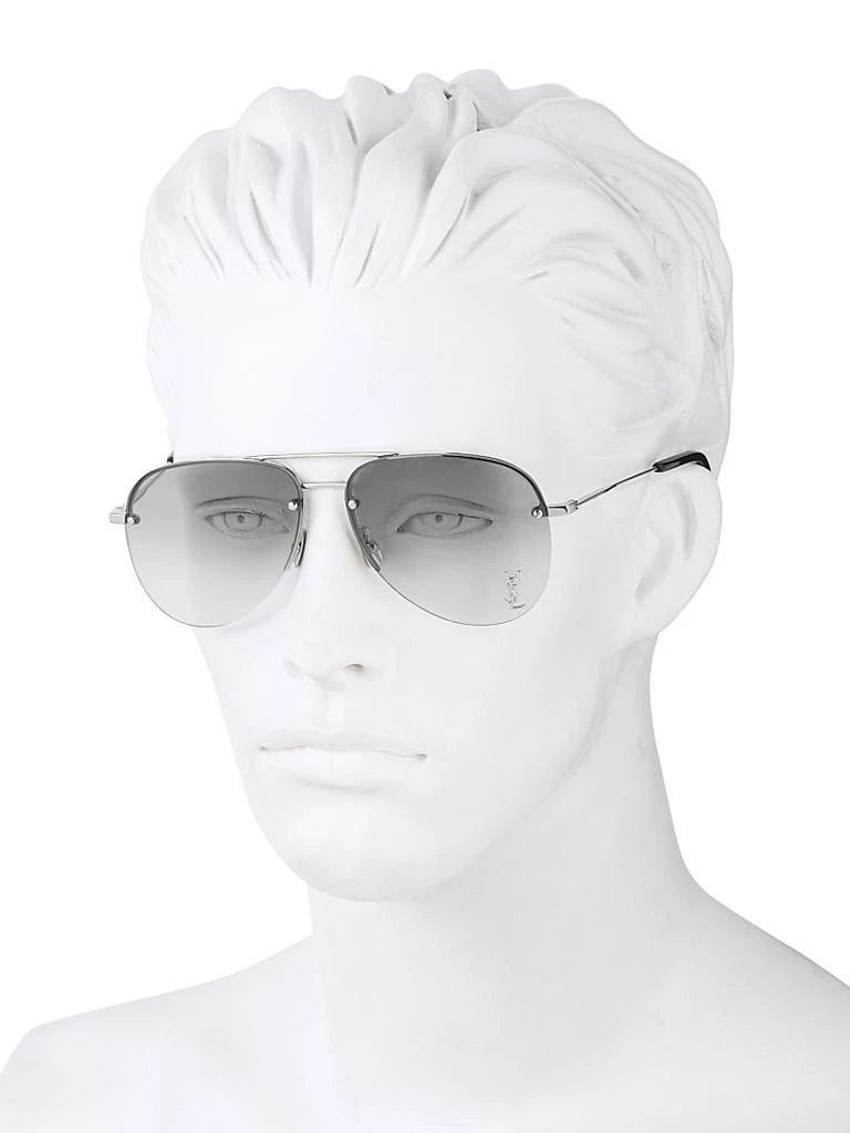 Saint Laurent Monogram 59MM Aviator Sunglasses SAINT LAURENT CLASSIC 11 M Brow Bar Aviator Sunglasses, 59mm  main image 2