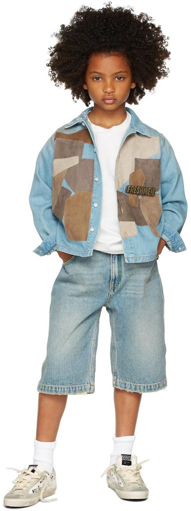 ERL Kids Blue Denim Patchwork Shirt