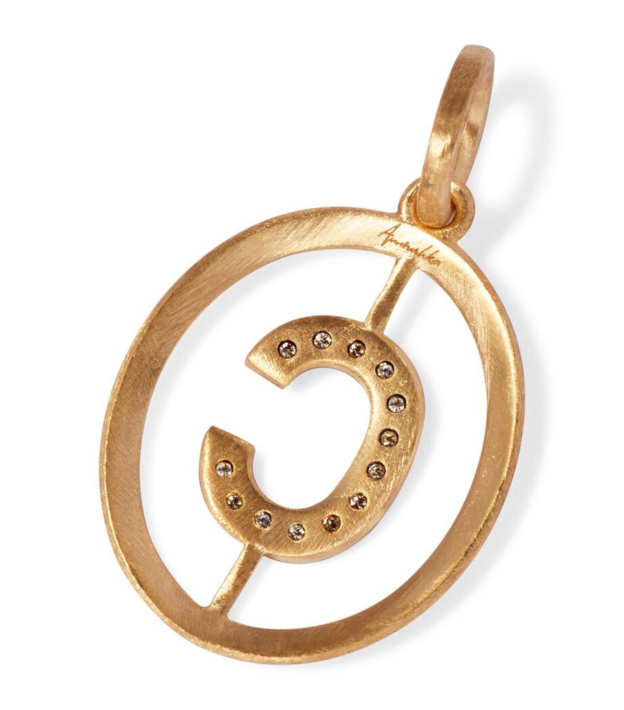 Annoushka Yellow Gold and Diamond Initial C Pendant