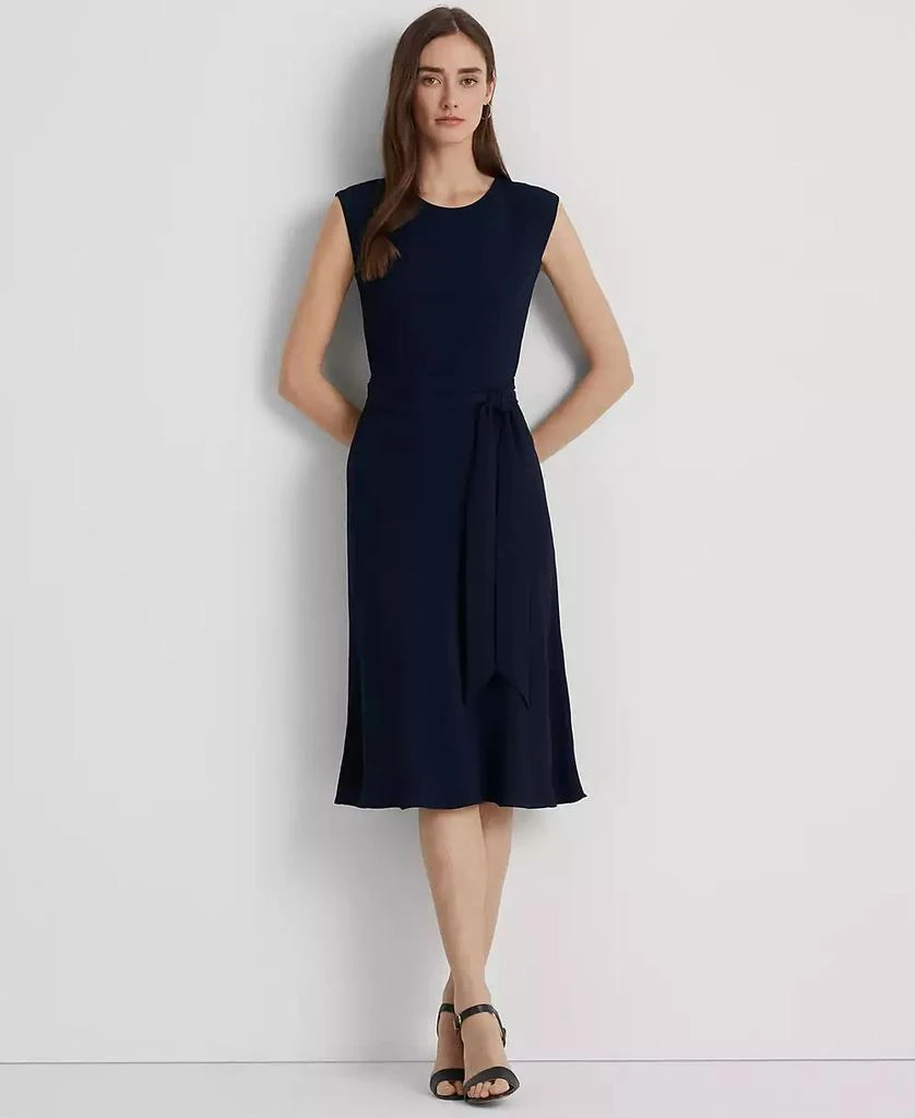 Ralph Lauren Women's Belted Bubble Crepe Dress 1