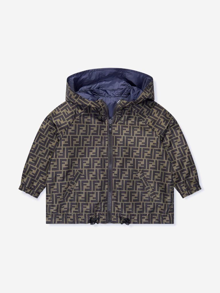 Fendi Kids Reversible K-Way Jacket in Blue – On Sale Now with Up