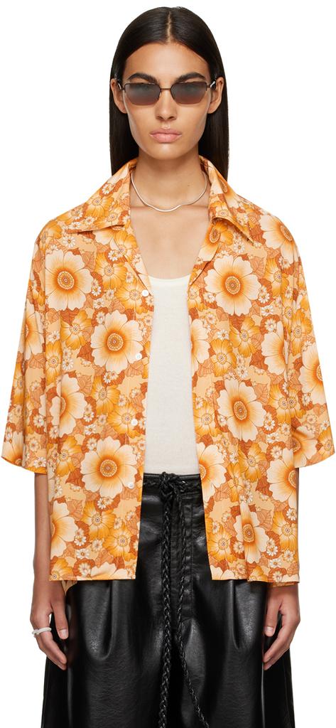 LU'U DAN Orange Floral Shirt