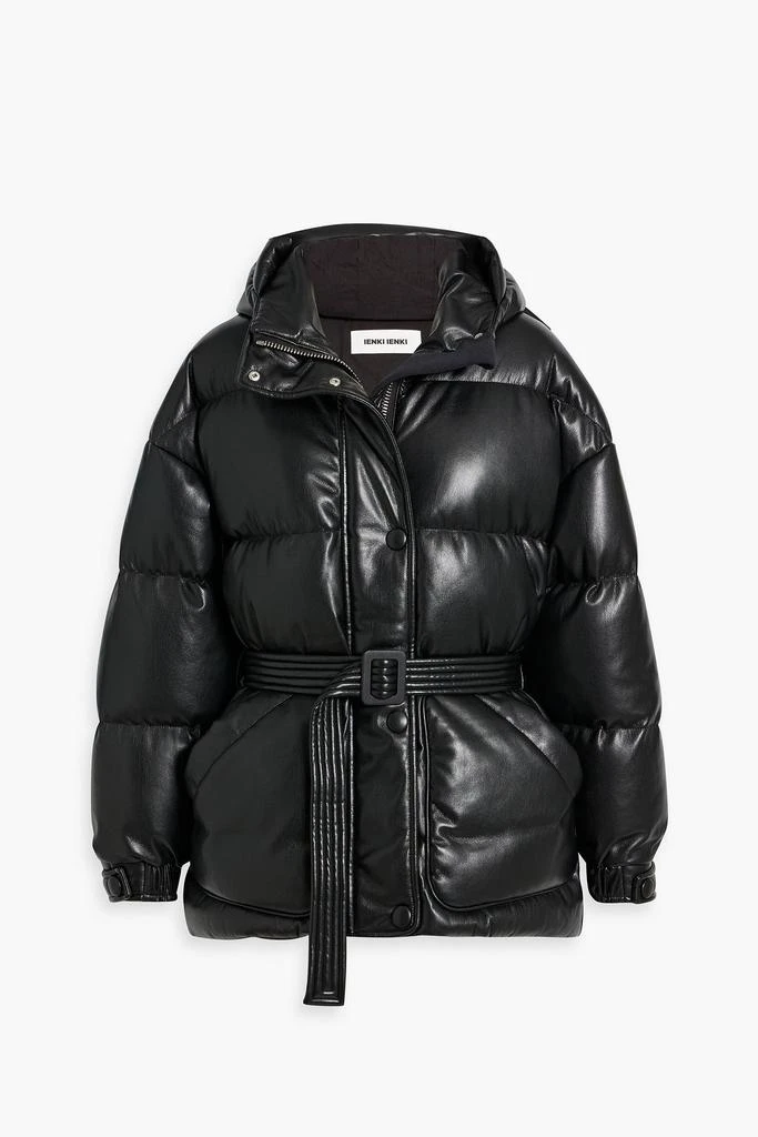 IENKI IENKI Michlin belted quilted faux leather down jacket 1