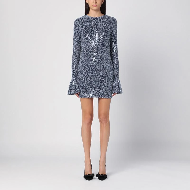 ROTATE Birger Christensen Sequined mini dress with purple print 1