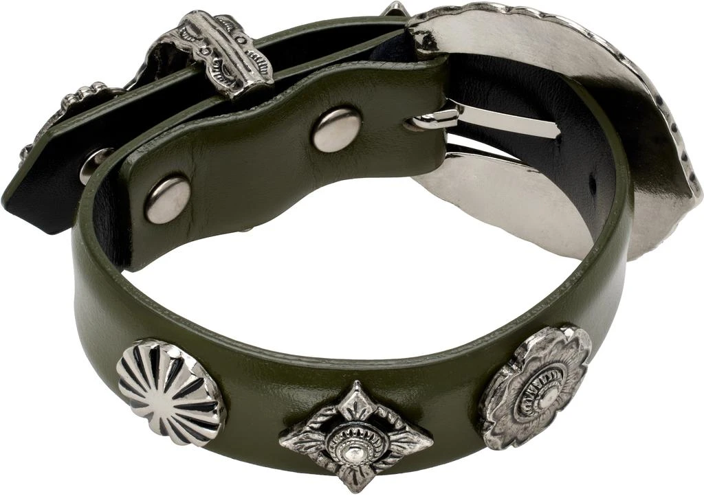 Toga Pulla Khaki Motif Leather Bracelet 2