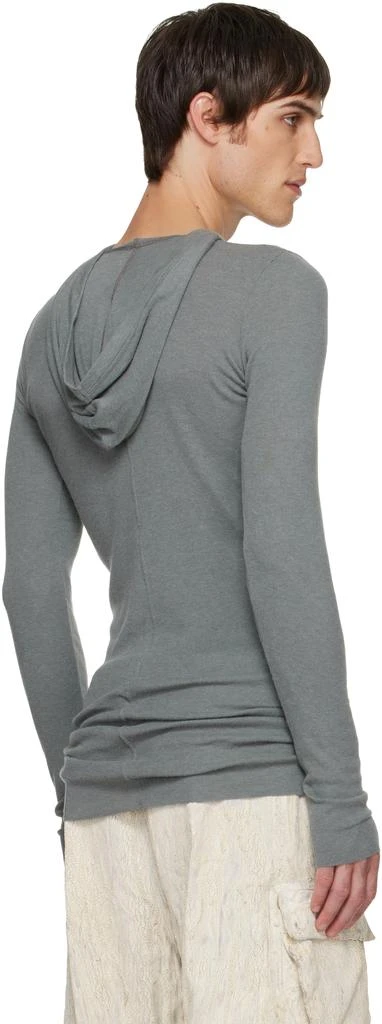 Rick Owens Gray Concordians Rib LS Hoodie 3