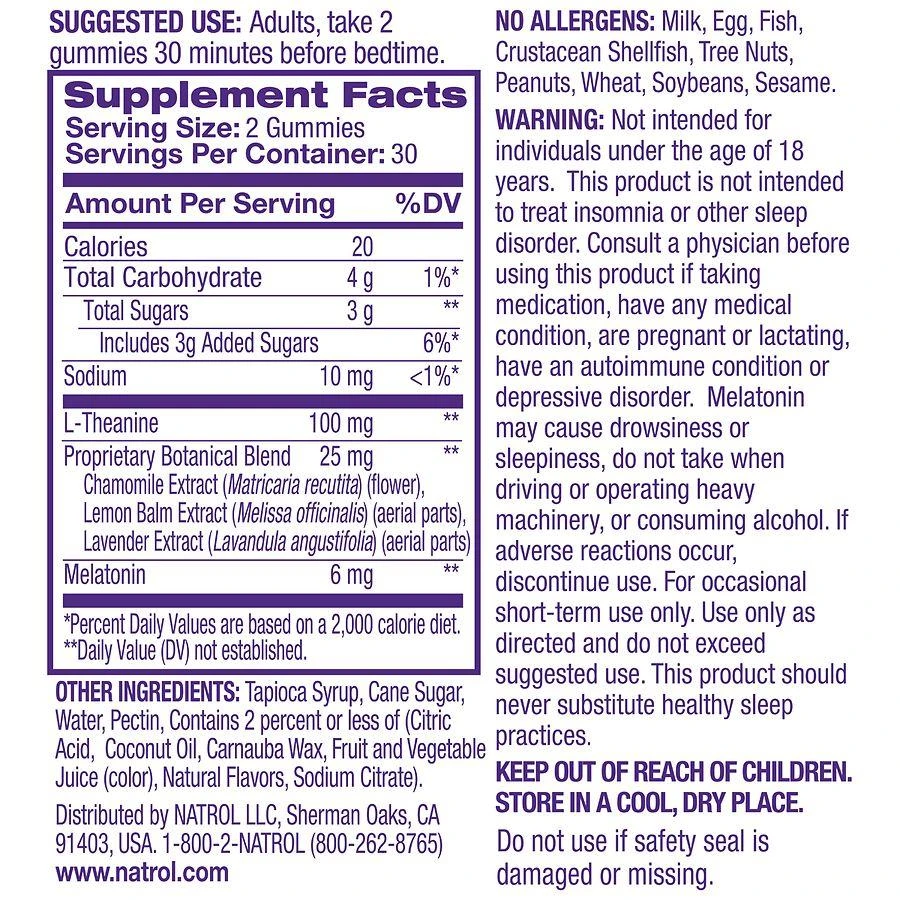 Natrol Sleep+ Calm, Melatonin and L-Theanine, Gummies Strawberry 4